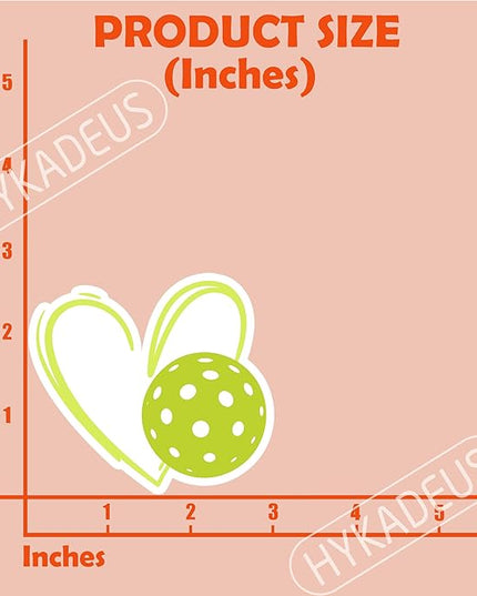 (3Pcs) Pickleball Stickers Waterproof Vinyl Pickleball Heart Decals for Water Bottle, Tumbler, Laptop, Phone Case, Scrapbooking, Team Players, Coach, 3" x 2.8"