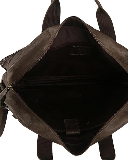 Leather briefcase 18 Inch Laptop Messenger Bags for Men and Women Best Office briefcase Satchel Bag (Grey)