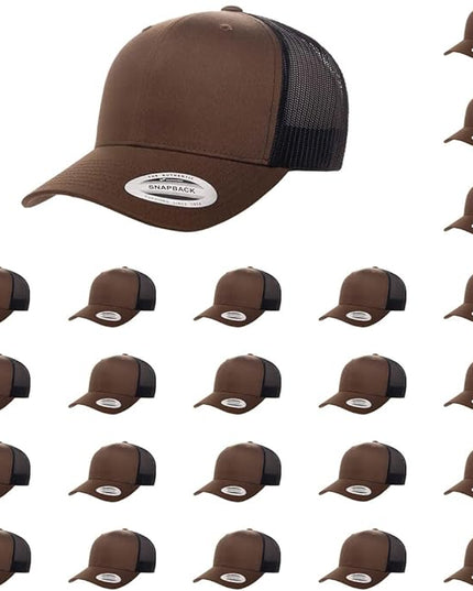 Yupoong Classic Premium Mesh 6 Panel Retro Trucker Cap | Mid Profile Snapback | OSFA | Bulk Pack Available