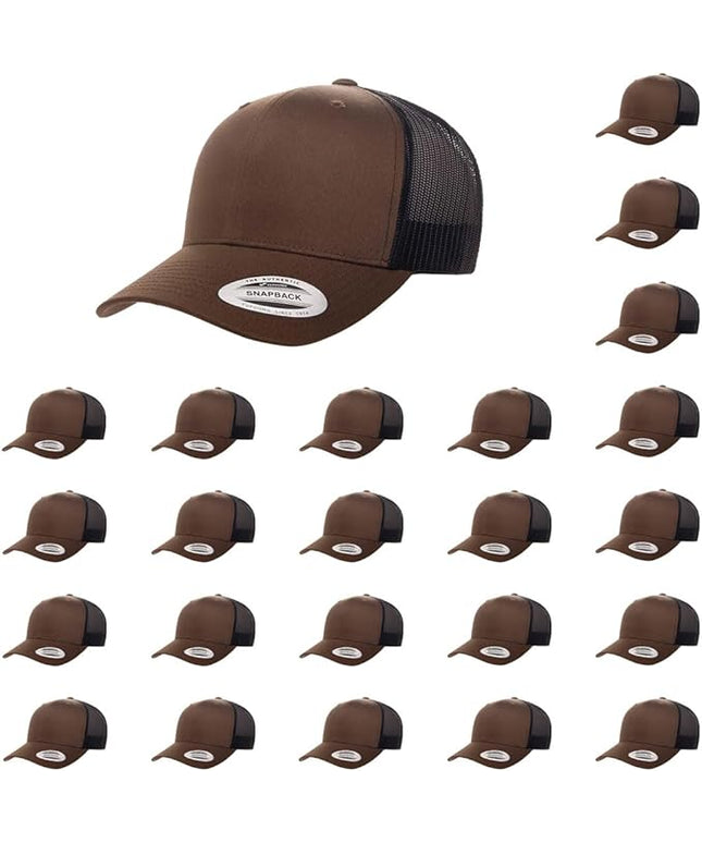 Yupoong Classic Premium Mesh 6 Panel Retro Trucker Cap | Mid Profile Snapback | OSFA | Bulk Pack Available