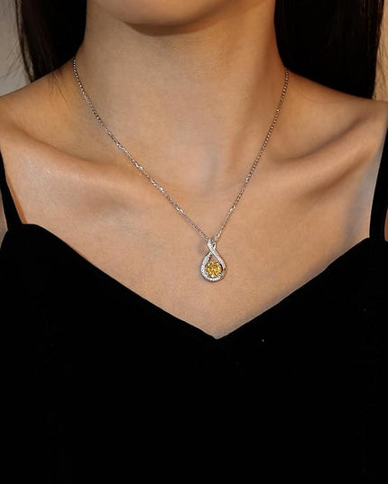 FANCIME Birthstone Necklaces for Women Fine Jewelry Sterling Silver Infinity Pendant Anniversary Birthday Gifts for Her Women Wife Mom Lady Daughter, Chain 16"+2" Extend