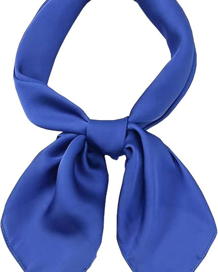 CHUNG Women's Square Satin Scarf 27.5" Bandanas Solid 50s Retro Neck Scarves Emulation Silk Handbag Hair Ribbons Necktie