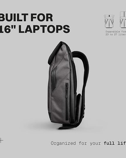 The Frenchie Co. - Super Light Ballistic Speed Backpack - Expandable Lightweight Carry-On - Anti-theft Magnetic Closure for Rapid Access - Self-adjusting Straps and Water-resistant Ballistic Nylon