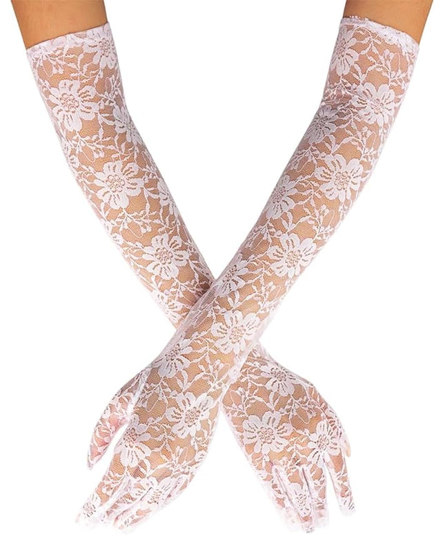 Campsis Floral Lace Gloves Long Lace Gloves