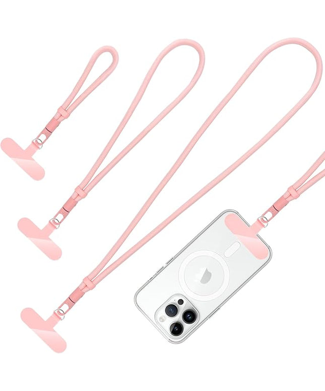 360° Rotatable Adjustable Phone Lanyard 3-Piece Set - Wrist/Neck/Crossbody Strap with Tether Tabs, Universal for Phones