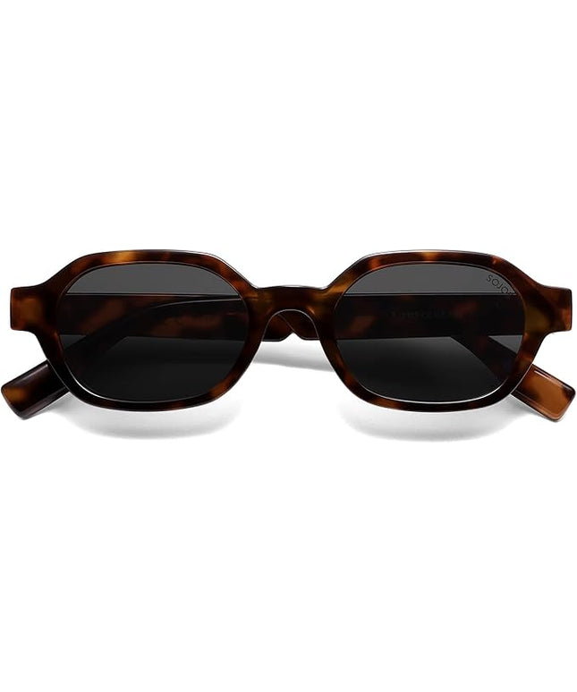 SOJOS Retro Polarized Hexagon Sunglasses for Women Men, UV400 Trendy Rectangle 70s 80s 90s Shades SJ2389