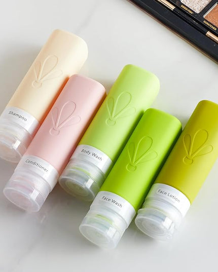 INSFIT Travel Bottles for Toiletries, TSA Approved 3oz Travel Size Toiletries, BPA Free Leak Proof Squeezable Silicone Tubes Travel Essentials for Shampoo Conditioner Lotion Soap