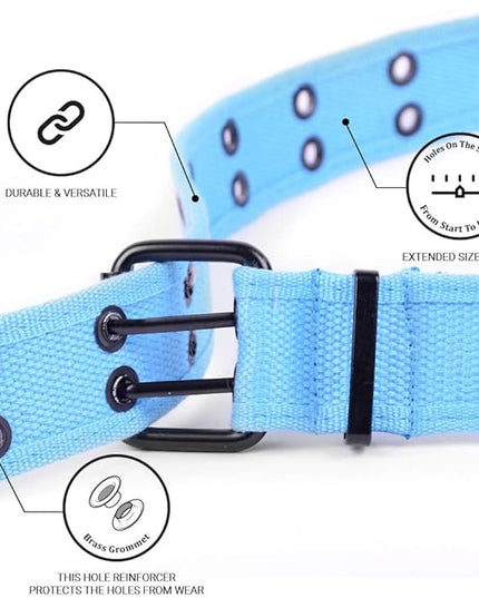 Boxed Gifts Parquet Casual Canvas Belt - Double Hole, Double Grommets for Men & Women