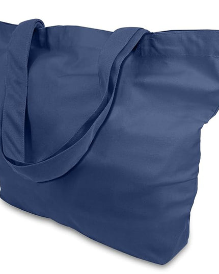 TOPDesign 1-Pack Super Strong Large 12oz Cotton Canvas Tote Bag, Reusable Grocery Shopping Cloth Bag, Fashionable Two-Tone Tote for Crafts, DIY Your Creative Designs
