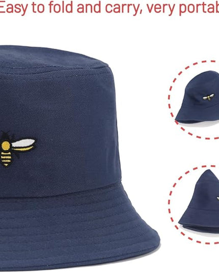 Cotton Bucket Hat for Women Men Summer Travel Sun Beach Bucket Cap, Unisex Outdoor Fisherman Hat