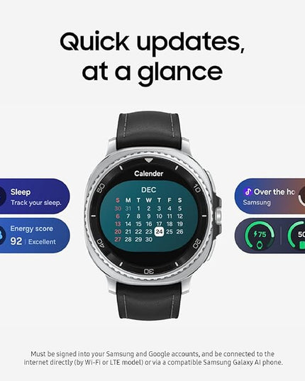 Samsung Galaxy Watch 8 Classic (2025) 46mm LTE Smartwatch, Cushion Design, Rotating Bezel, Quick Button, Sleep Coaching, Running Coach, Energy Score, Black [US Version, 2 Yr Warranty]
