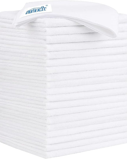 HOMEXCEL White Microfiber Cleaning Cloth 20 Pack 11.5 x 11.5 inch Microfiber Towels for Cars Ultra Absorbent Car Washing Cloth Lint Free Streak Free Cleaning Rags for Car, Kitchen Window