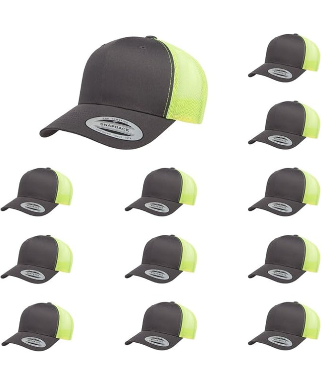 Yupoong Classic Premium Mesh 6 Panel Retro Trucker Cap | Mid Profile Snapback | OSFA | Bulk Pack Available