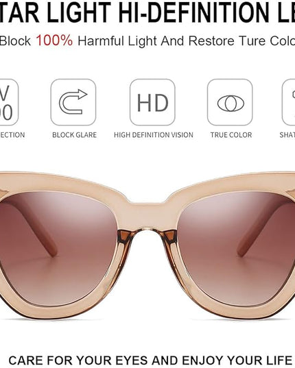 Dollger Retro Cat Eye Sunglasses Women Men Vintage Square Tortoise Shell Fashion Cateye Sunglasses