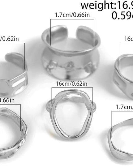Chunky Rings for Women Adjustable Thick Rings Set Trendy Statement Stackable Ring for Women Chunky Jewlery Irregular Dome Flower Finger Knkuckle Thumb Ring