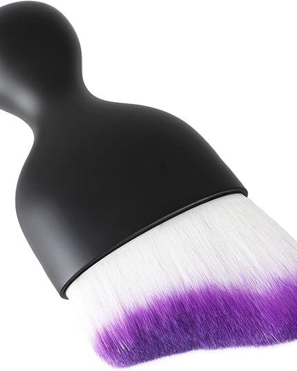 Car Detailing Brush, Soft Bristle Cleaning Brush, Scratch-Free Auto Duster Tool for Dashboard, Air Vents, Leather & Interior Cleaning (Black&Purple)