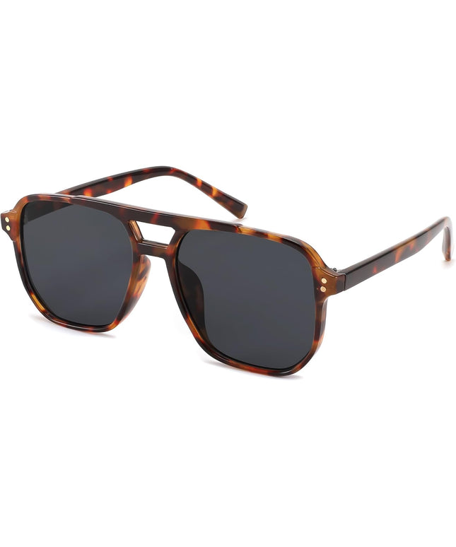 FEISEDY Retro Square Aviator Sunglasses Women Men 70s Vintage Trendy Plastic Frame Sun Glasses B2835