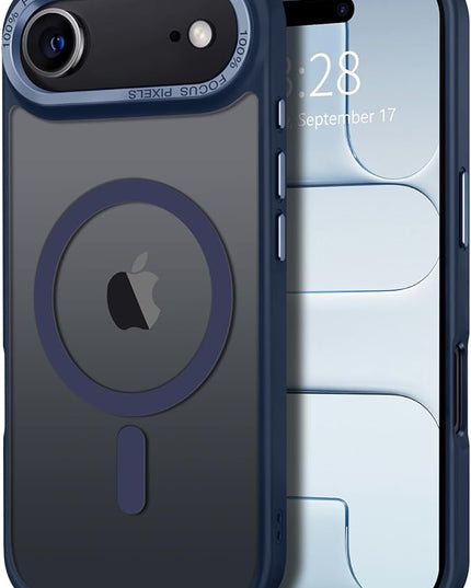 Hython Case for iPhone Air Case Magnetic Translucent Matte Phone Cases 6.5" [Compatible with MagSafe] Thin Slim Fit Shockproof Bumper Hard Protective Cover for Women Men Girls, Deep Blue