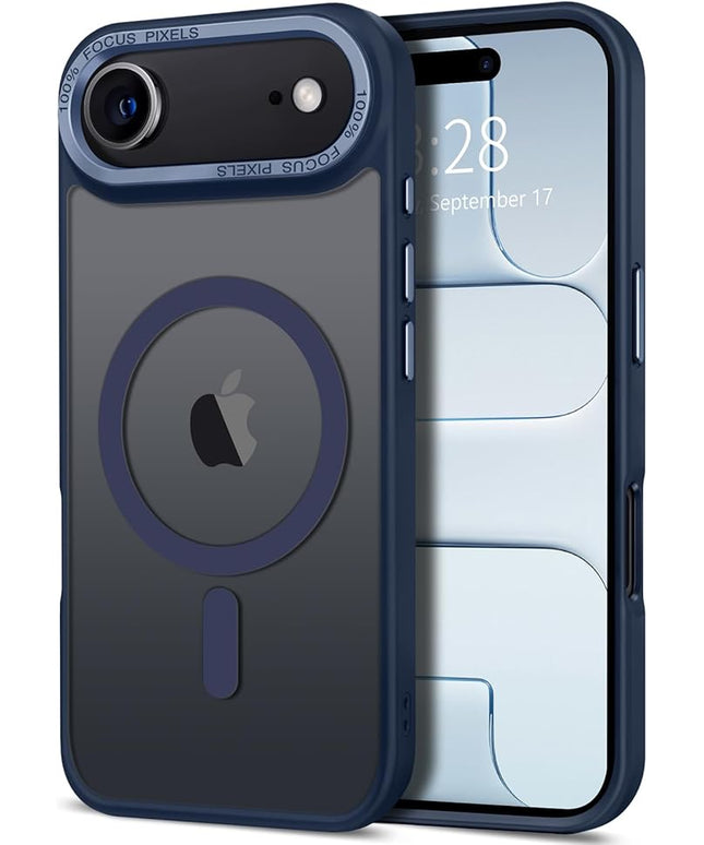 Hython Case for iPhone Air Case Magnetic Translucent Matte Phone Cases 6.5" [Compatible with MagSafe] Thin Slim Fit Shockproof Bumper Hard Protective Cover for Women Men Girls, Deep Blue