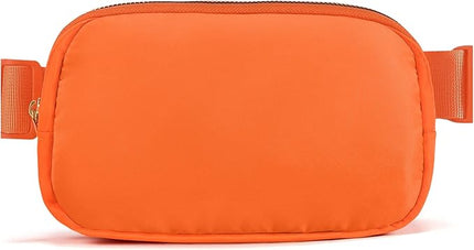 Cwualo Belt Bag Zipper Fanny Pack Crossbody Bags for Women,Fashion Nylon Waist Packs, Water Repellent Two Way wear with Adjustable Strap Gifts for Teenage Girls Women Men(orange)