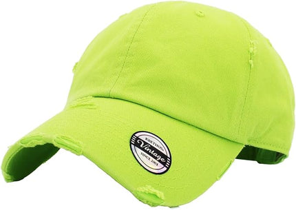 KBETHOS Vintage Washed Distressed Cotton Dad Hat Baseball Cap Adjustable Polo Trucker Unisex Style Headwear