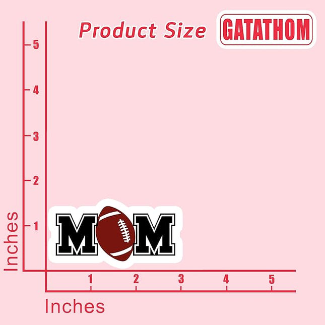 (3Pcs) Football Mom Sticker Decals – Waterproof Vinyl Decal for Laptop Phone Case Scrapbook Water Bottle, Tumbler – Cute Football Accessories for Moms, Mama, Mother, Football Lovers, 3" x 2.6"