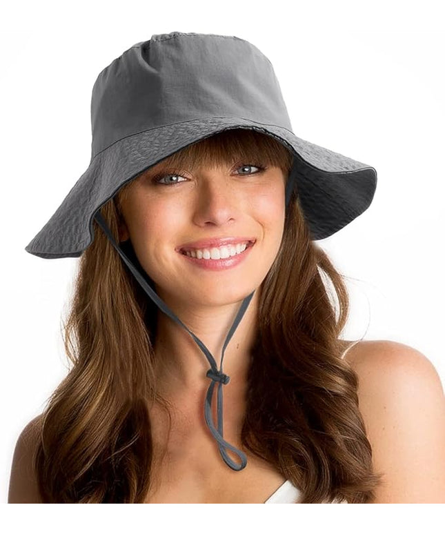 Water-Resistant Sun UPF 50+ Bucket Hat Protection Packable Brimmed Boonie for Women Men Summer Lightweight Hiking Outdoor Cap