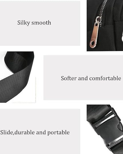 DAITET Crossbody Fanny Pack for Men&Women,Large Waist Bag & Hip Bum Bag with Adjustable Strap for Outdoors Workout Traveling Casual Running Hiking Cycling