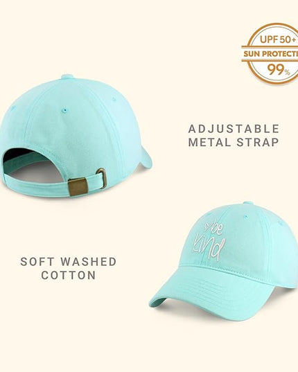 CHOK.LIDS Be Kind Trendy Womens Baseball Cap Unisex Fashion Cotton Polo Style Fun Inspirational Saying Seasonal Headwear