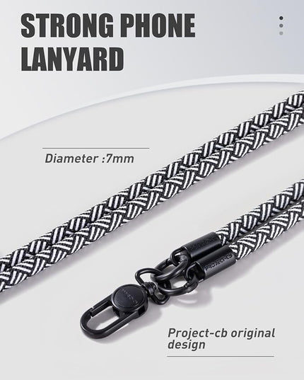 project-cb Phone Wrist Strap 1,Tether Tab 2,Phone Wristlet,Lanyard Wrist Strap,Key Holder,KeyChain,KeyRing×2(White-Black)