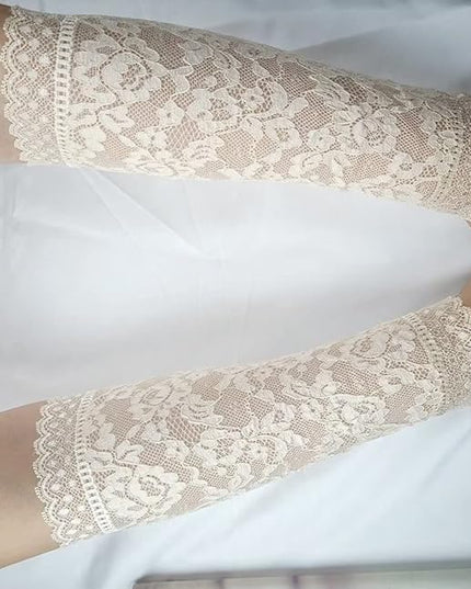 Women's Short Lace Gloves Fingerless for Driving Wedding Wrist Length Bridal Prom Gloves