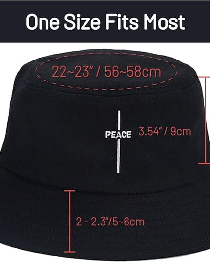 Cotton Bucket Hat for Women Men Summer Travel Sun Beach Bucket Cap, Unisex Outdoor Fisherman Hat