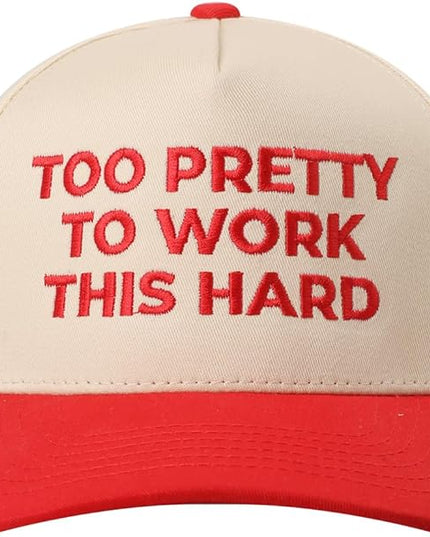 MIRMARU Two-Tone Vintage Canvas Trucker Hats for Men & Women, Adjustable Size Baseball Caps with Trendy Embroidered Design