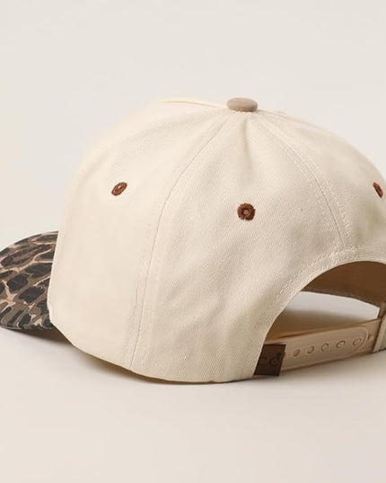 MIRMARU Two-Tone Vintage Canvas Trucker Hats for Men & Women, Adjustable Size Baseball Caps with Trendy Embroidered Design