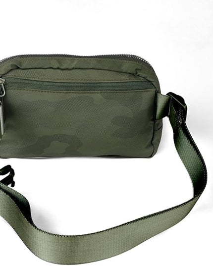 C.C Belt Bag for Women – Quilted Fanny Pack Crossbody Waist Bag with Adjustable Strap, Fashion Gift Idea (Camo olive)