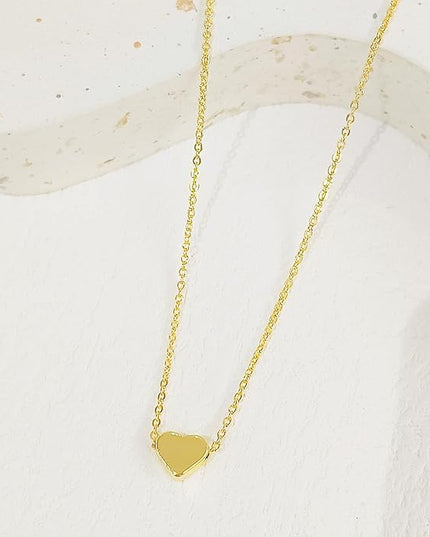 Cute Heart Necklace Dainty 18k Gold Plated Tiny Heart Pendant Choker Necklaces Small Gold Love Open Heart Chain Necklace for Women Simple Gold Necklace for Women Trendy Jewelry