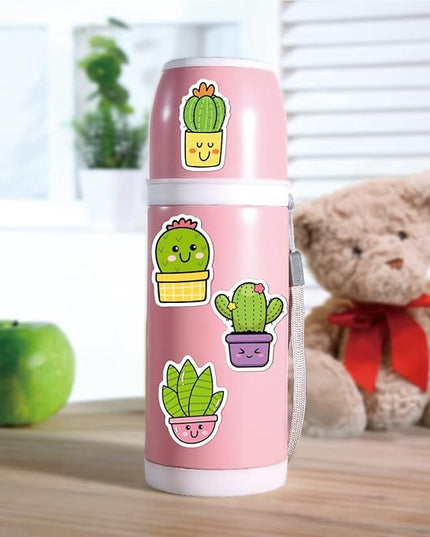 Green Plant Stickers Cute Cactus Stickers Potted Flowers for Water Bottles Laptop Girls Teens Waterproof Bulk Decals 50Pcs