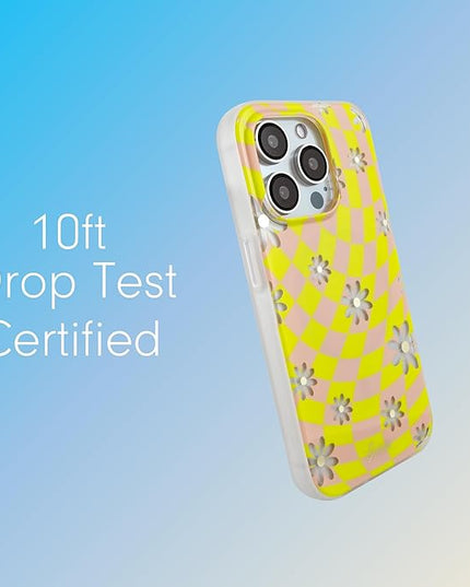 Sonix Protective Phone Case for iPhone 15 Pro | Compatible with Magsafe | 10ft Drop Tested | Checkmate Daisy