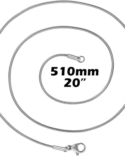 12 Pack Necklace Chains 20 Inches Stainless Steel Snake Chain Necklace with Lobster Clasps for DIY Jewelry Making, 1.2 mm