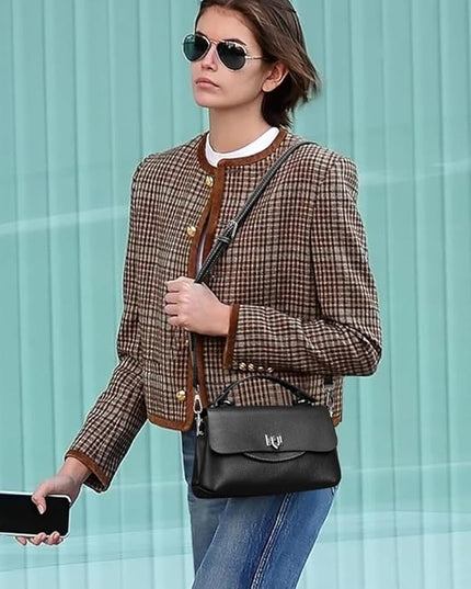 Soft Mini Crossbody Handbag, Genuine Leather Cute Shoulder Purse, Ladylike Daily Accessory