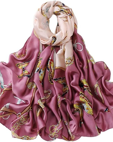 Fashion Scarves Scarf 100% Silk Feeling Scarf Silk Like Scarves Long Lightweight Sunscreen Shawls for Women