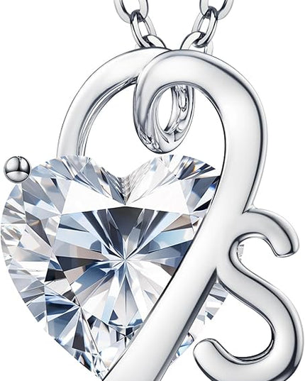 ForeverLove Heart Necklaces for Women, 4-2 Carats Heartshap Moissanite, Silver Pendant Jewelry, Anniversary Birthday Gifts for Wife, Girlfriend, Daughter, Mom