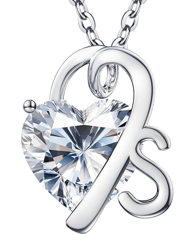 ForeverLove Heart Necklaces for Women, 4-2 Carats Heartshap Moissanite, Silver Pendant Jewelry, Anniversary Birthday Gifts for Wife, Girlfriend, Daughter, Mom