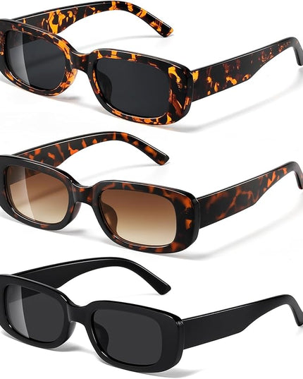 JASPIN Rectangle Sunglasses for Women Men Trendy Y2k Retro 90s Sun Glasses UV Protection Cool Square Frame