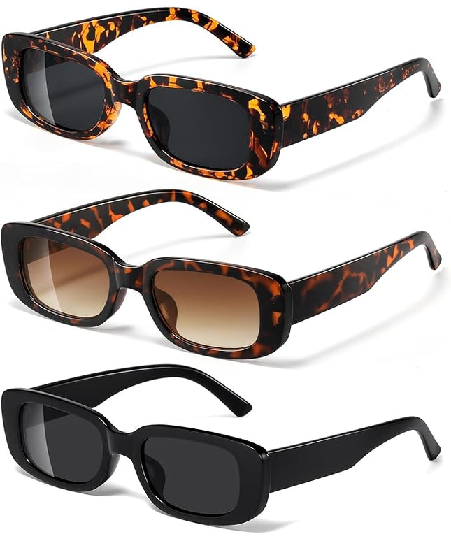 JASPIN Rectangle Sunglasses for Women Men Trendy Y2k Retro 90s Sun Glasses UV Protection Cool Square Frame