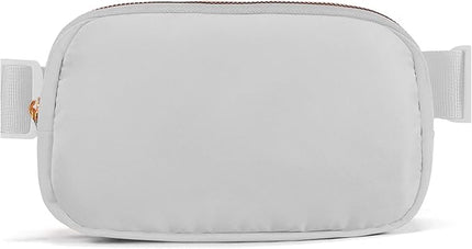 Cwualo Belt Bag Zipper Fanny Pack Crossbody Bags for Women,Fashion Nylon Waist Packs, Water Repellent Two Way wear with Adjustable Strap Gifts for Teenage Girls Women Men(light gray)