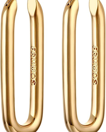 18K Gold Plated Chunky Hoop Earrings for Women Fashion Thick Gold Hoops Set Jewelry for Birthday Christmas Gifts