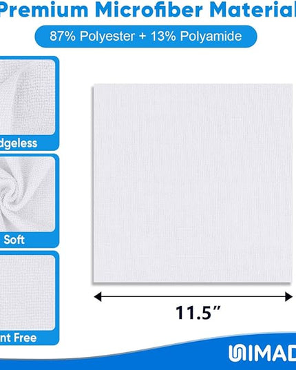 Microfiber Cleaning Cloth, 20 Pack Reusable Microfiber Towels for Cars Lint Free Cleaning Shop Towel Rags for Home Kitchen Automotive Bar Mechanic Restaurant Garage, 11.5"x 11.5", White