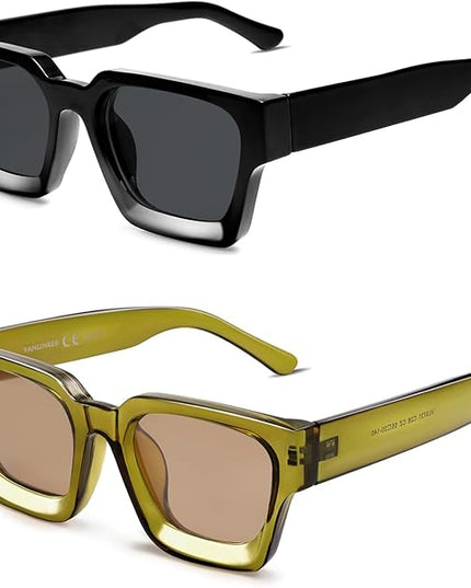 VANLINKER Thick Square Sunglasses for Men Women Retro Chunky Rectangle Shades UV400 Protection VL9731