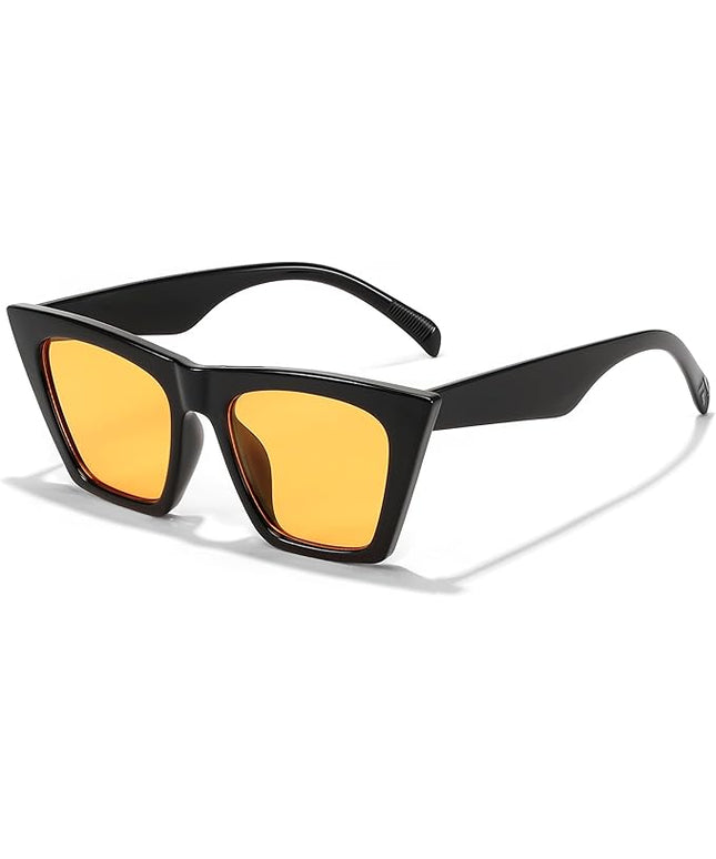 FEISEDY Vintage Square Cat Eye Sunglasses Women Trendy Cateye Sunglasses B2473